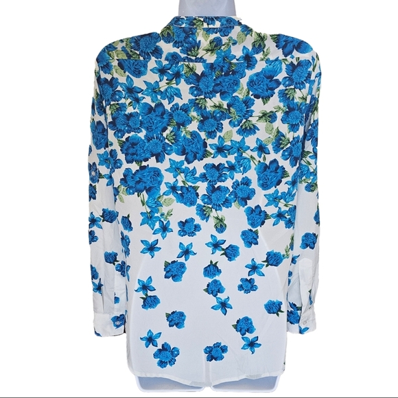 Calvin Klein floral blouse with pockets / Women's Small - Picture 6 of 8